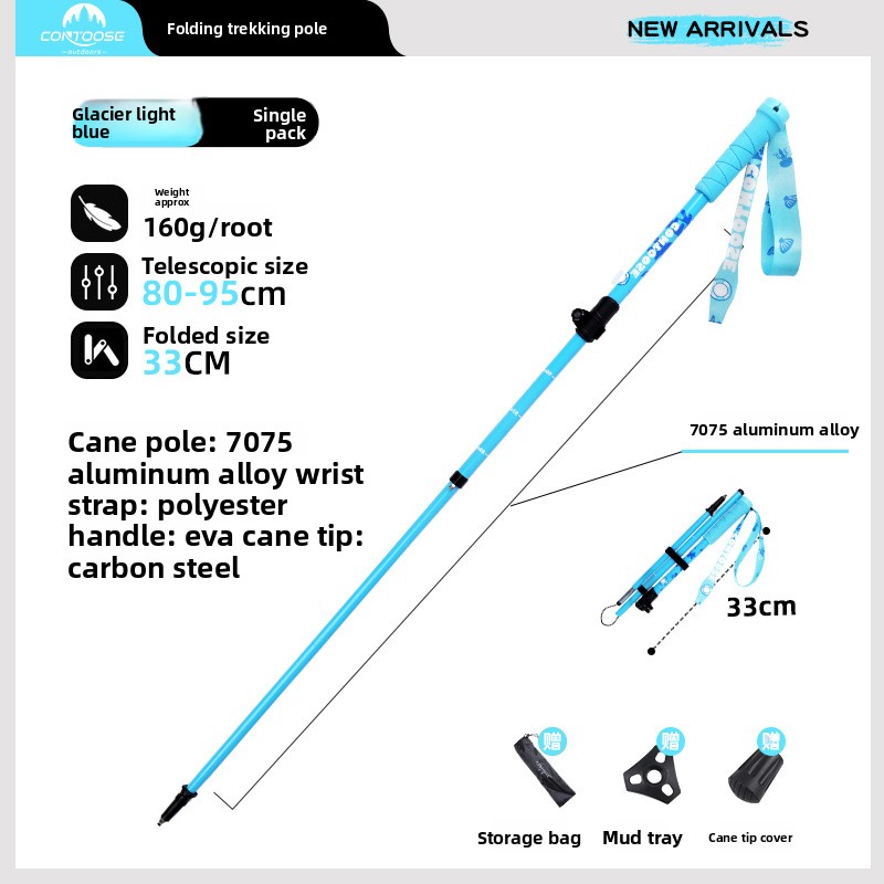 Trekking Pole Carbon - Bastone da Trekking Pieghevole per Bambini,